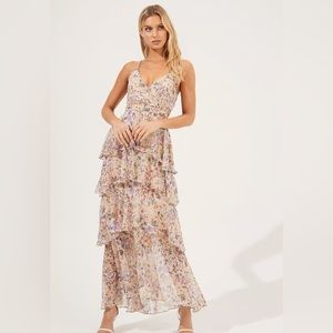 ASTR Rosana Floral Tiered Dress